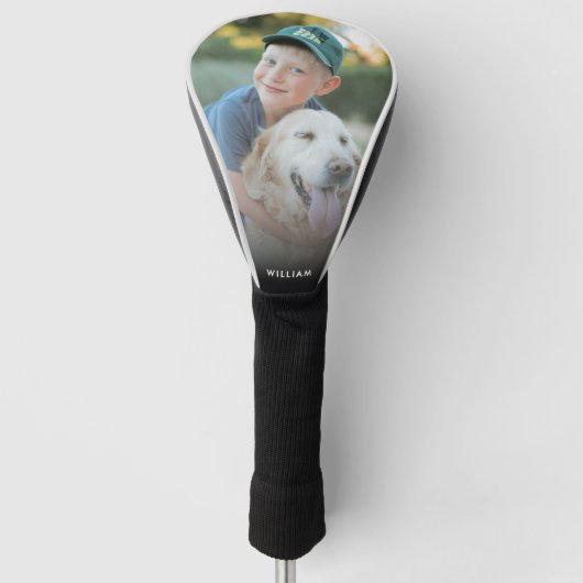 Modern Minimaal Maak Je Eigen Foto Naam  Golfheadcover (Voorkant)