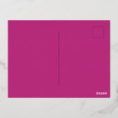 Modern Minimaal Magenta met Trouwboog Folie Uitnodiging Briefkaart (Achterkant)