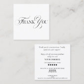 modern minimaal manuscript dank u voor uw orde vierkante visitekaartje (Voorkant / Achterkant)