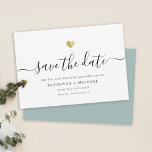 Modern Minimaal Manuscript Gold Vow Renewal Dusty  Save The Date<br><div class="desc">Deze elegant sparen de kaart van de Datum voor uw stemvernieuwing schijnt met eenvoud. Moderne typografie,  prachtige kalligrafie,  en geaccentueerd door een delicaat hart (bedrukt) goud. Op de rug is ruimte voor andere details,  zoals een trouwplaats url.</div>
