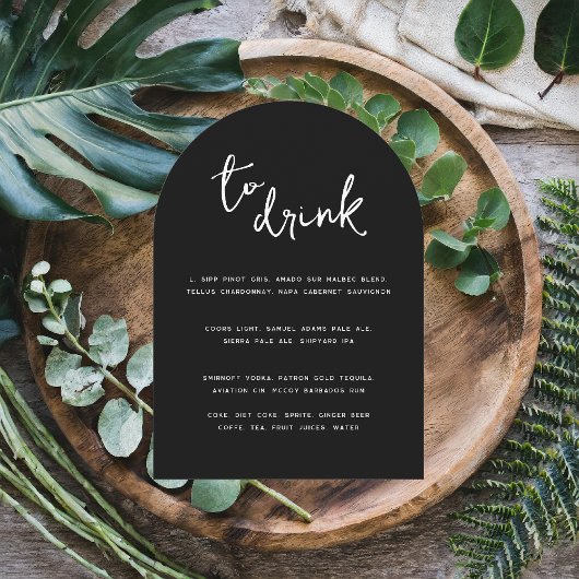 Modern minimaal | Menu Arch Drink Kaart