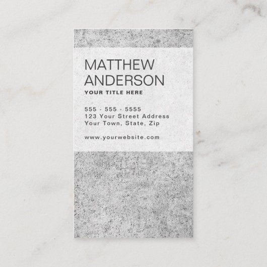 Modern, minimaal met betoncement visitekaartje (Achterkant)