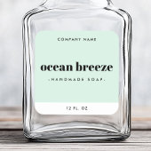 Modern minimaal mint groen vierkant product label