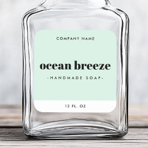 Modern minimaal mint groen vierkant product label