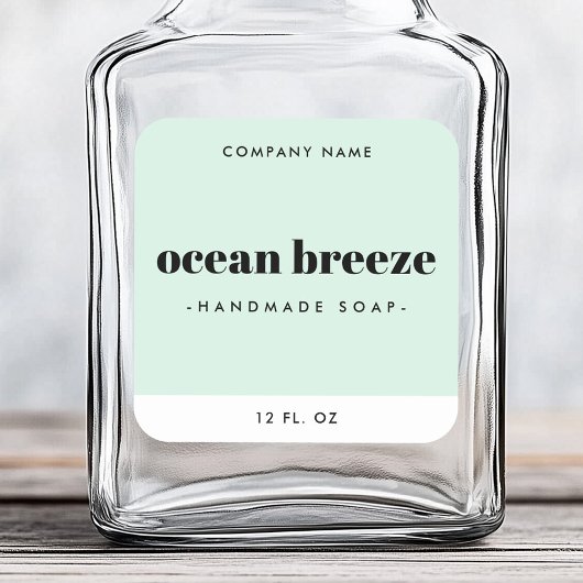 Modern minimaal mint groen vierkant product label