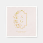 Modern Minimaal | Monogram Bruiloft Servet (Voorkant)