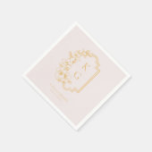 Modern Minimaal | Monogram Bruiloft Servet (Hoek)