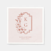 Modern Minimaal | Monogram Bruiloft Servet (Voorkant)