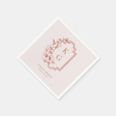Modern Minimaal | Monogram Bruiloft Servet (Hoek)