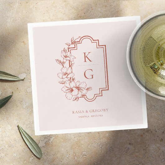 Modern Minimaal | Monogram Bruiloft Servet