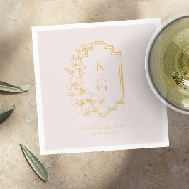 Modern Minimaal | Monogram Bruiloft Servet