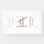 Modern minimaal monogram bruiloft welkom spandoek (Horizontaal)