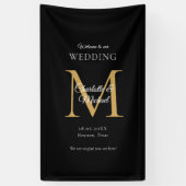 Modern minimaal monogram bruiloft welkom spandoek (Verticaal)