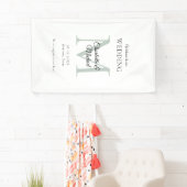 Modern minimaal monogram bruiloft welkom spandoek (Insitu)