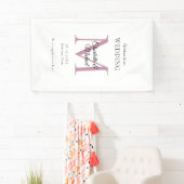 Modern minimaal monogram bruiloft welkom spandoek (Insitu)