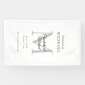 Modern minimaal monogram bruiloft welkom spandoek (Horizontaal)