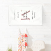 Modern minimaal monogram bruiloft welkom spandoek (Insitu)