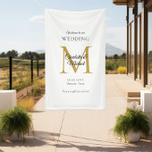 Modern minimaal monogram bruiloft welkom spandoek