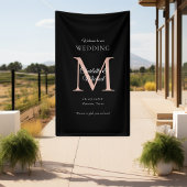 Modern minimaal monogram bruiloft welkom spandoek