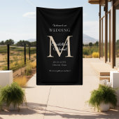 Modern minimaal monogram bruiloft welkom spandoek