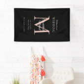 Modern minimaal monogram bruiloft welkom spandoek (Insitu)