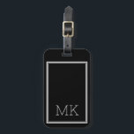 Modern minimaal Monogram Initialen Lijst Zwart Bagagelabel<br><div class="desc">Modern Minimal Monogram Initialen Lijst Zwart Bagagelabel</div>