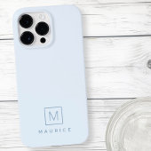 Modern minimaal monogram lichtblauw Case-Mate iPhone case