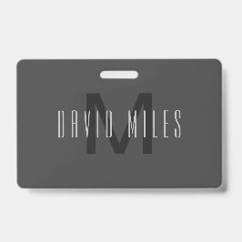 Modern Minimaal Monogram Ontwerp Bewerkbaar Donker Badge