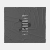 Modern Minimaal Monogram Ontwerp Bewerkbaar Donker Fleece Deken (Voorkant (Horizontaal))