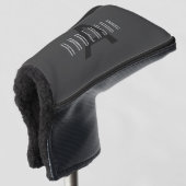 Modern Minimaal Monogram Ontwerp Bewerkbaar Donker Golfheadcover (3/4 voorkant)