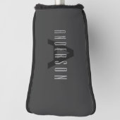 Modern Minimaal Monogram Ontwerp Bewerkbaar Donker Golfheadcover (Draai 90)