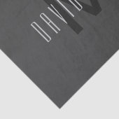 Modern Minimaal Monogram Ontwerp Bewerkbaar Donker Tissuepapier (Detail)