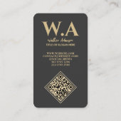 Modern Minimaal Monogram | Professioneel Marketing Visitekaartje (Achterkant)