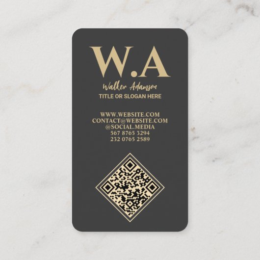 Modern minimaal monogram | Professionele marketing Visitekaartje (Achterkant)