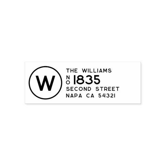 Modern Minimaal Monogram Retouradres Zelfinktende Stempel (Design)