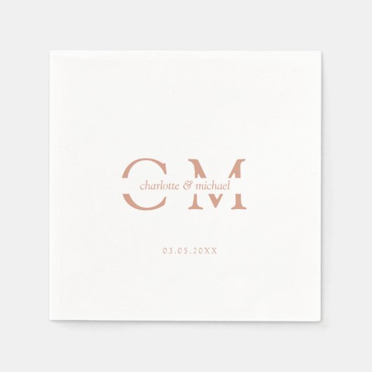 Modern minimaal monogram servet (Voorkant)