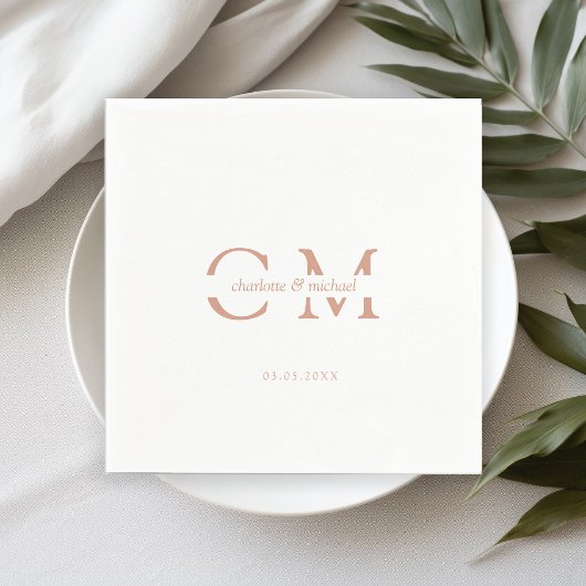 Modern minimaal monogram servet