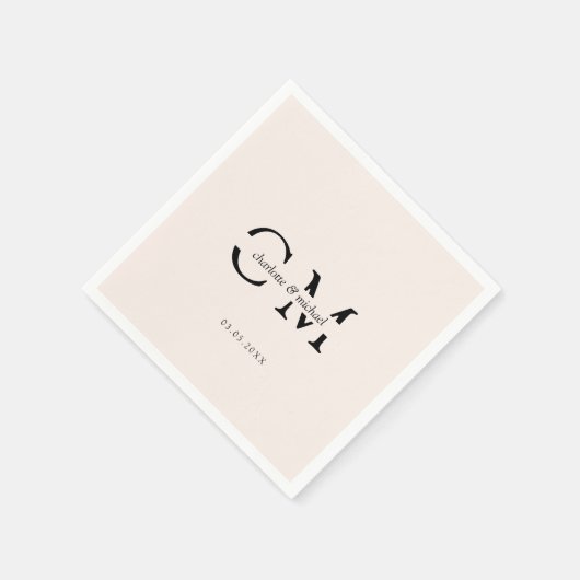 Modern minimaal monogram servet (Hoek)