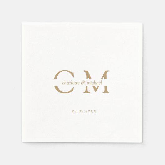 Modern minimaal monogram servet (Voorkant)