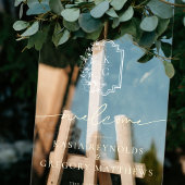 Modern Minimaal | Monogram Trouw Welkom Acryl Bord