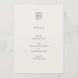 Modern Minimaal Monogram Trouwfeest Menu