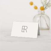 Modern Minimaal Monogram Trouwfeest Plaatskaartje (Achterkant)