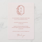 Modern Minimaal | Monogram Trouwtafel Dankjewelkaa Menu (Voorkant)