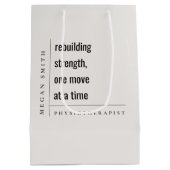 Modern Minimaal Motivatie Fysiotherapeut Gift Medium Cadeauzakje (Achterkant)