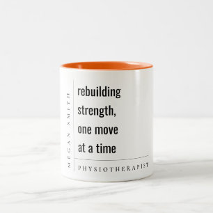 Modern Minimaal Motivatie Fysiotherapeut Gift Tweekleurige Koffiemok