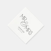 Modern minimaal Mr en Mrs Wedding Servet (Hoek)