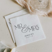 Modern minimaal Mr en Mrs Wedding Servet