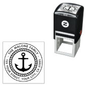 Modern minimaal nautisch ankerretouradres zelfinktende stempel (In situ)