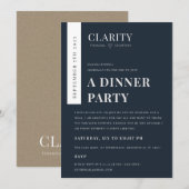 Modern Minimaal Navy Kraft Conferentie Evenement L Kaart (Voorkant / Achterkant)