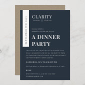 Modern Minimaal Navy Kraft Conferentie Event Logo Kaart (Voorkant / Achterkant)